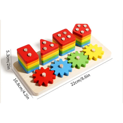 Skill Builder™ Wooden Gear & Stacking Puzzle