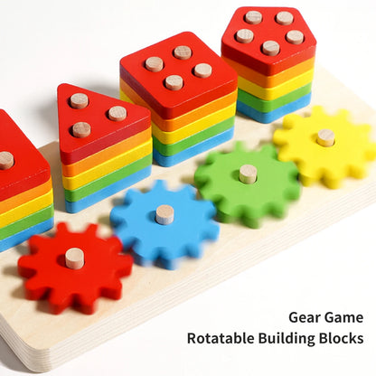 Skill Builder™ Wooden Gear & Stacking Puzzle