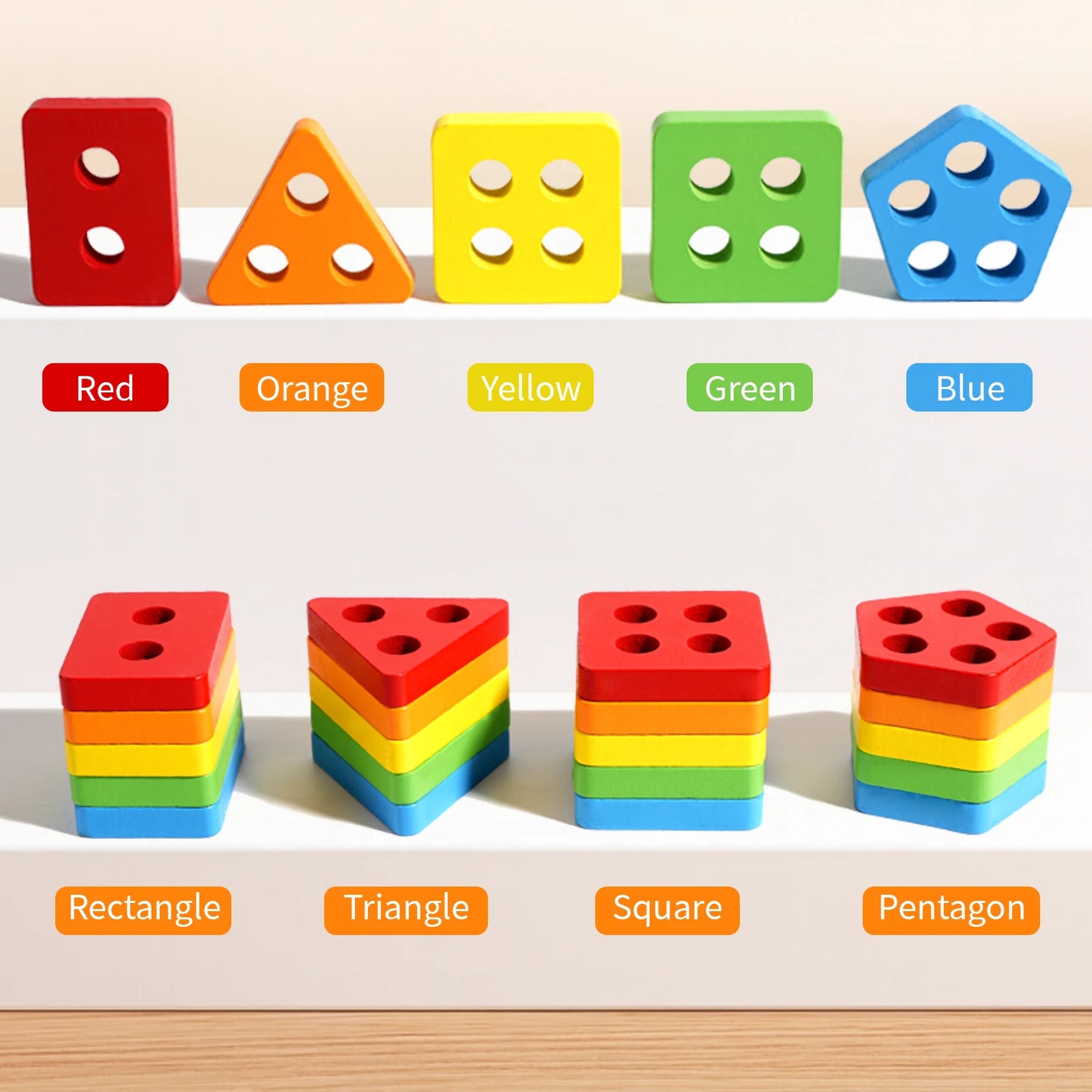 Skill Builder™ Wooden Gear & Stacking Puzzle
