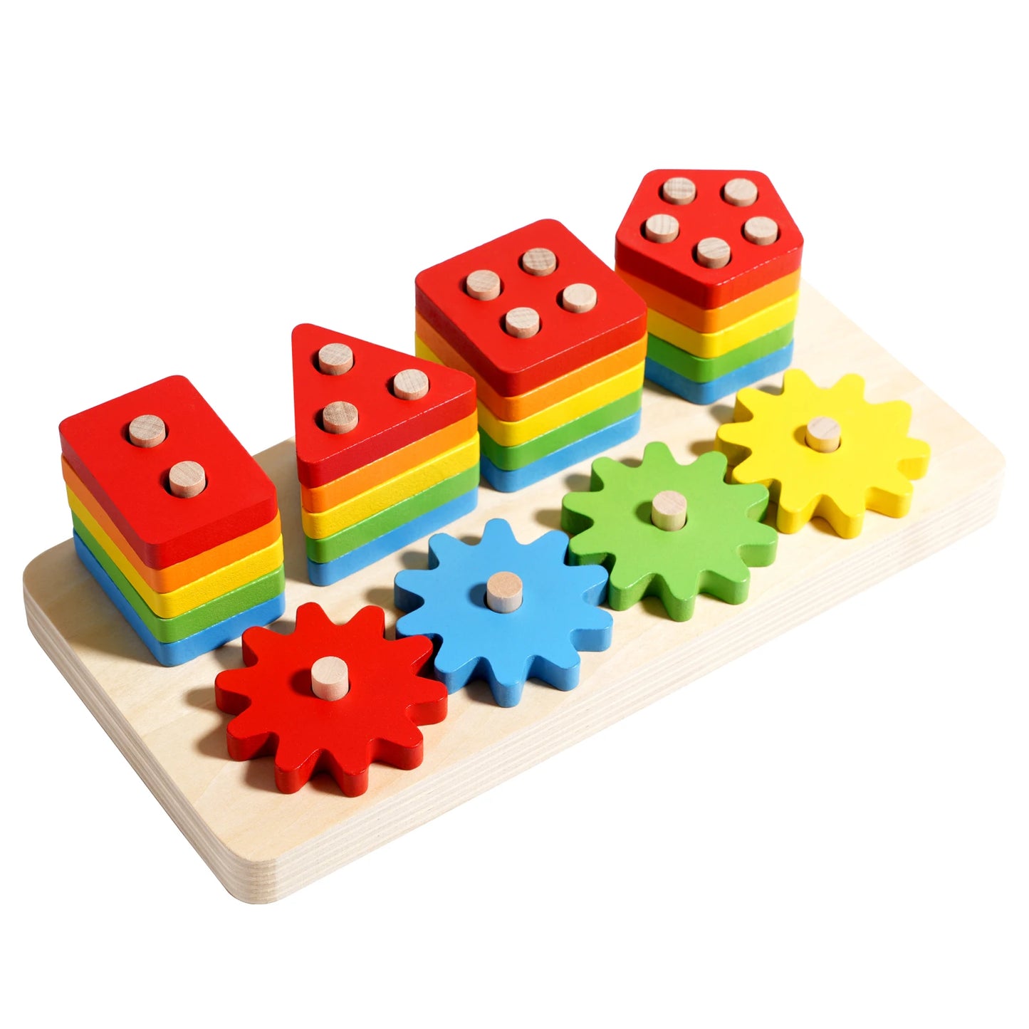 Skill Builder™ Wooden Gear & Stacking Puzzle