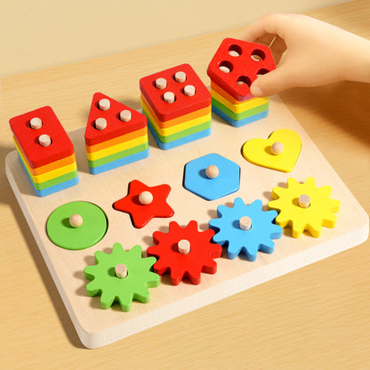 Skill Builder™ Wooden Gear & Stacking Puzzle